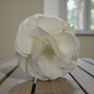 MEN'S ST. PATRICK LARGE SOLID IVORY LAYERED LAPEL PIN FLOWER.